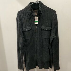 Tasso Elba Charcoal Zip-Up Sweater